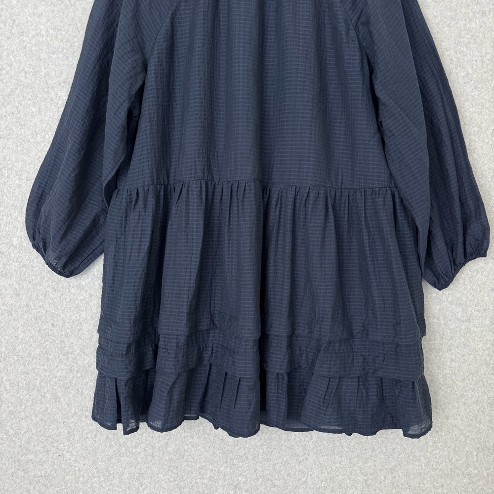 Old Navy Womens Dress Size 2X Blue Tiered Boho V Neck Long Sleeves Flowy NWT - Picture 8 of 15